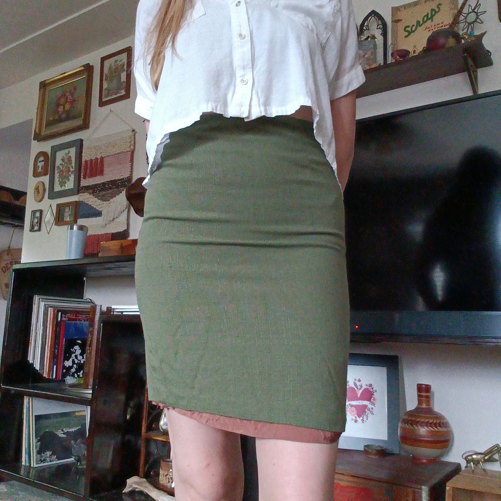 Elegant Green Pencil Skirt